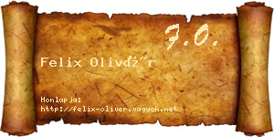 Felix Olivér névjegykártya
